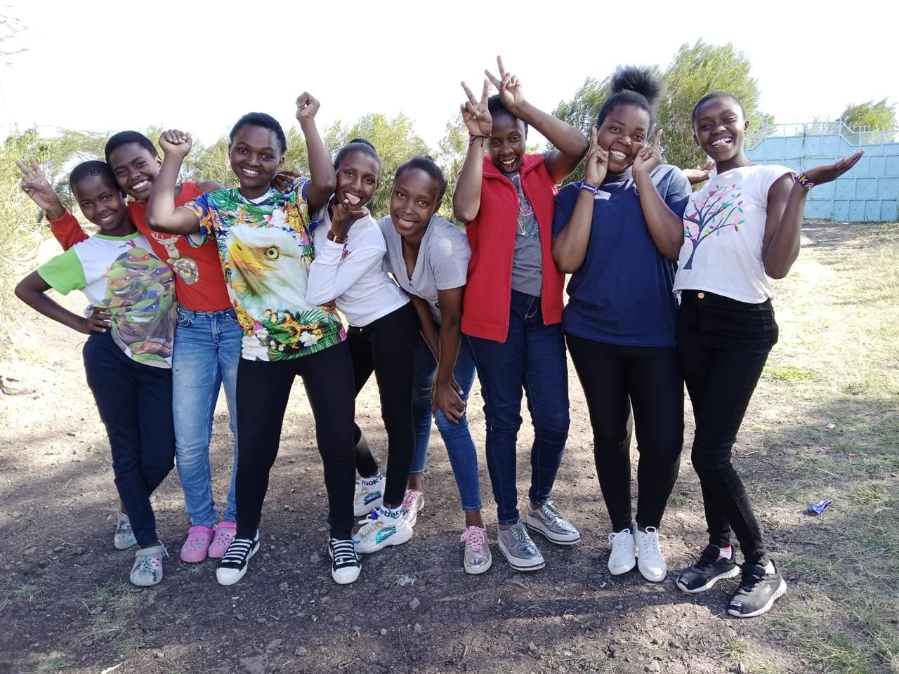 Young women of Sons of Manasseh Children's Home smiling together