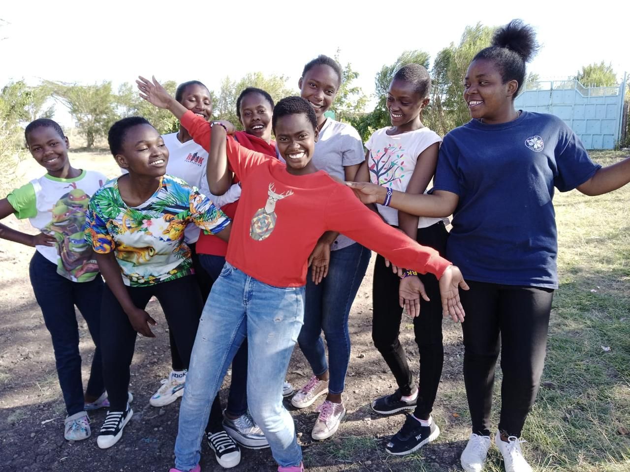 Young women blowing kisses to the camera