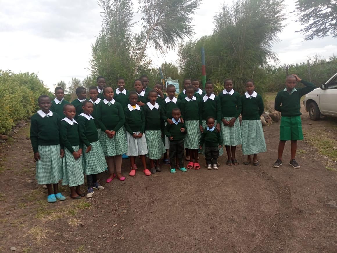 Children of Sons of Manasseh Children's Home in their school uniforms